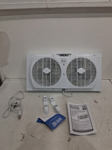 BLACK+DECKER Dual Window Fan for Window Screen with 2 Speed Settings, Twin Window Fan with Mechanical Controls and Removable Legs, Horizontal Cooling Fan for Window - 9" - white (model: bfw9m) image 3