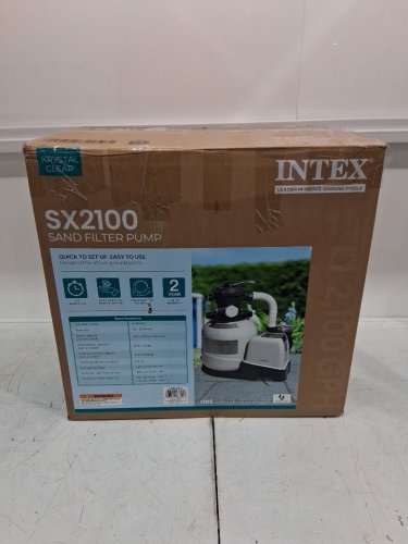 INTEX SX2100 KRYSTAL CLEAR SAND FILTER PUMP FOR ABOVE GROUND POOLS - 2100GPH - WHITE/GREY (MODEL: SFW80110/SX2100) image 2