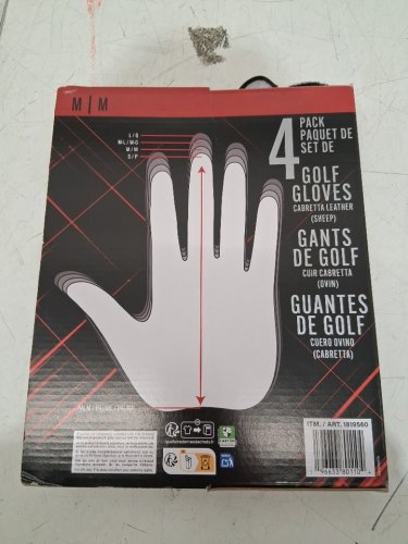 5PK Kirkland Signature Premium Cabretta Leather Golf Gloves - right Hand - medium - White (Model: 1819560) image 3
