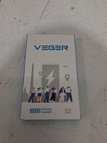 veger Portable Charger for iPhone Built in Cables and Wall Plug - 1000MAH - blue (Model: ‎V1115) image 2