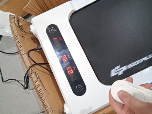 Costway Goplus 2.25HP Folding Treadmill with Removable acrylic Desk - white (Model: SP37586SH-WH) image 7