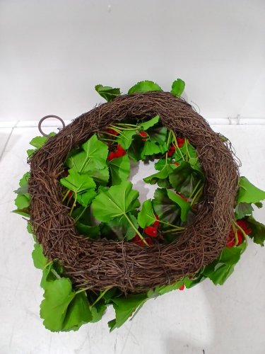 Arborus Hydrangea Wreath for Front Door Colorful Artificial Spring Wreaths - 19.6'' - RED/green (model: ca-ar-aw_0159) image 4