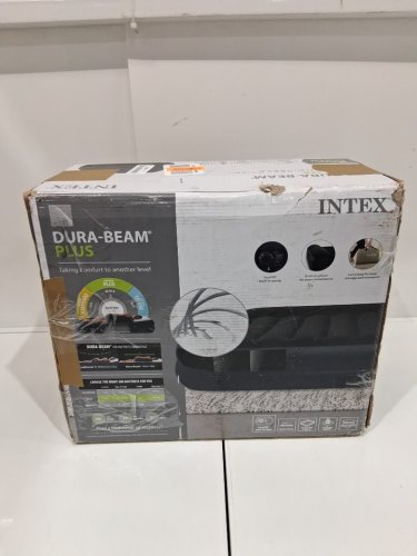 INTEX DURA-BEAM PLUS SELF-INFLATING/DEFLATING AIR MATTRESS WITH BUILT-IN PILLOW AIR PUMP AND CARRYING BAG - QUEEN - 16.5" X 60" X 80" - NAVY BLUE (MODEL: ‎64123ED) image 2