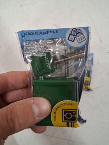 3 Velocity Color-matched keys Nylon Safety Lockout Padlock - green 1.77" x 1.5" x 0.82" (model: 153456) image 2