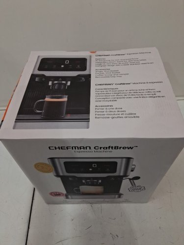 CHEFMAN CRAFTBREW 15-BAR PUMP DIGITAL ESPRESSO MAKER WITH STEAM WAND FOR LATTE & CAPPUCCINO - 1.5L - BLACK / SILVER (MODEL: RJ54-SS-15-D-AM) image 4