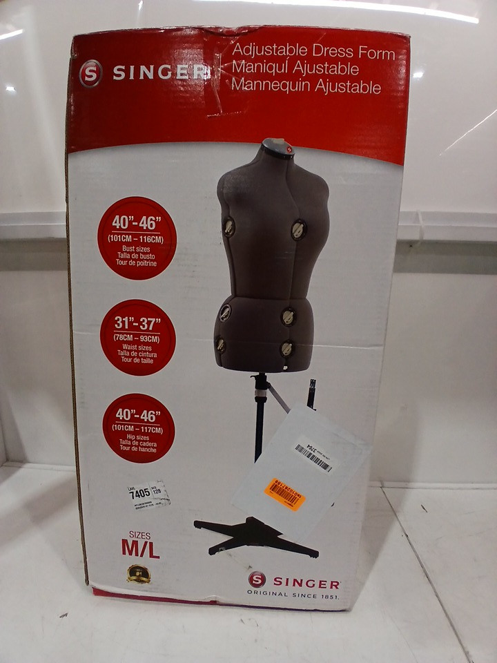 singer Pinnable Mannequin Body Torso with 360 Degree Hem Guide- medium/large - grey (model: df151ml-gr) image 2
