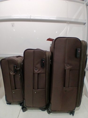 3PC HANKE Luggage Softside Expandable Suitcases SET with TSA Lock & Spinner Wheels - 20"/24"/28" - COFFEE (MODEL: KH8039) image 8