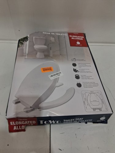 TOwO Elongated Open Front Toilet Seat- 18.11" -white (model: 180498) image 2