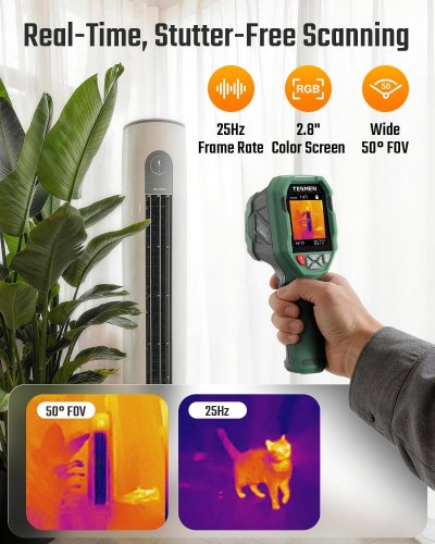 Tesmen handheld live tracking thermal imaging camera - 240x240px display - green (model: tka-6000) image 2