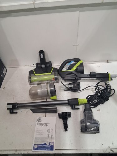bissell pet hair eraser slim corded multi-surface vacuum cleaner - green/black (model: 2897c) image 3