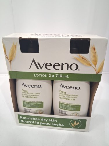 2pk aveeno fragrance free daily moisturizing lotion - 710ml each image 2