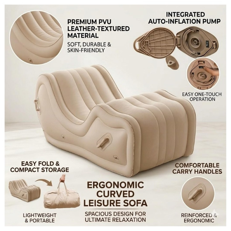 Alitercy Inflatable durable sex sofa with automatic air pump - 600lb max image 2