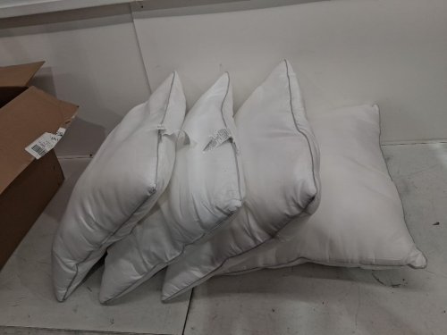 4PK Casa Platino down alternative Pillows - Standard - White/Grey image 2