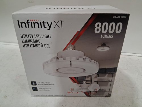Infinity X1 3-PANEL Garage Utility LED light - 8000 Lumens - WHITE (MODEL: 1938040) image 2