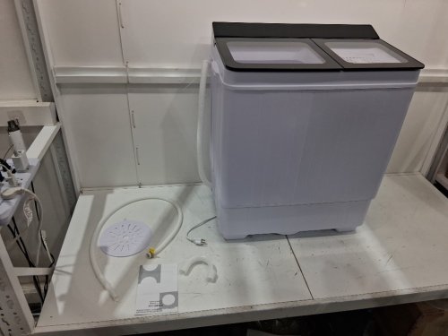 costway portable washing machine - 12lbs cap washer - 8lbs cap spin dryer - 280w - white/black (model: fp11069us-dk) image 3