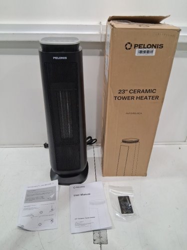 pelonis 23" Indoor standing Digital Ceramic tower Heater with 2-heat settings & remote control - 1500w - black (model: phf151rsukca) image 2