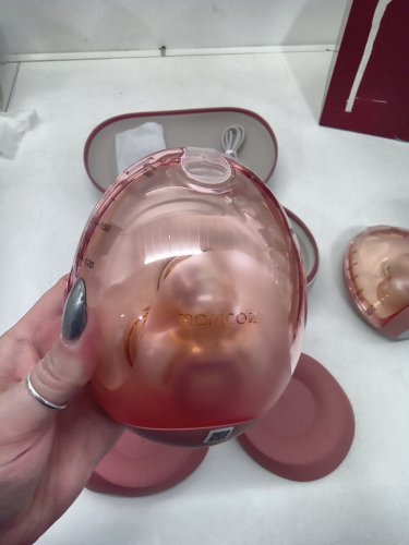 momcozy  Air 1 Ultra-Slim Hands-Free Wearable Breast Pump with wireless charging Case - cozy red  (model: air 1) image 5