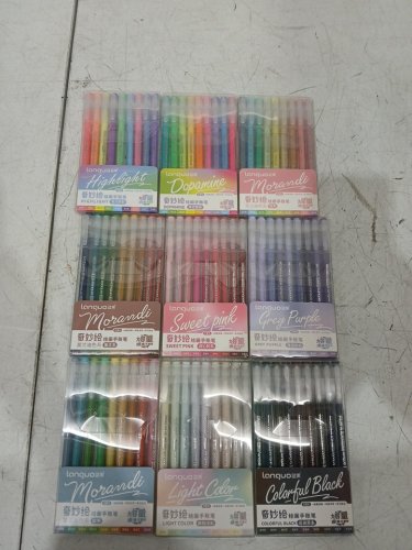 9PK Languo Fine Point 0.5mm Quick-Drying Ink gel pens - 81 pens total - Multi Colour image 2