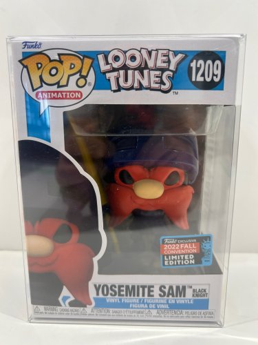 Funko pop! **2022 fall convention** animation: looney tunes - yosemite sam black knight vinyl figure (#1209) **plastic protector cover** image 2