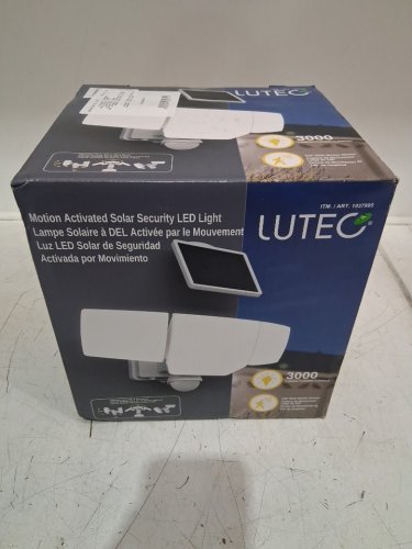 LUTEC Motion Activated Solar Security LED flood Light - 5000k - 3000lm - white (model: 1937995) image 2