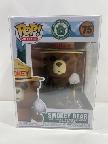 Funko pop! Ad icons: official license cooperative forest fire prevention program - Smokey bear vinyl figure (#75) **plastic protector cover** image 2