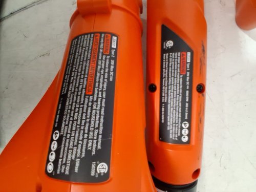 2PC BLACK + DECKER STRING TRIMMER/EDGER & SWEEPER/BLOWER SET WITH LITHIUM BATTERY & CHARGER - 20V, 10" - BLACK/ORANGE (MODEL: LCC221) image 6