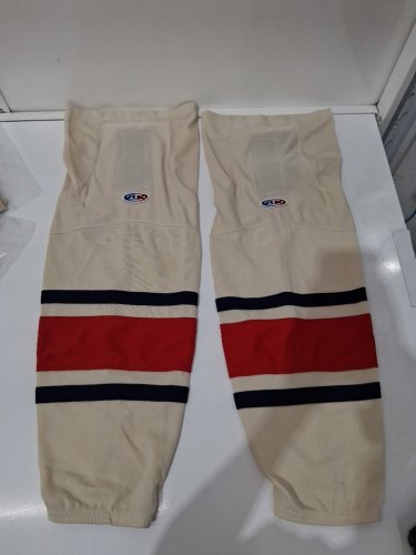 men's Athletic Knit new york rangers hockey socks - medium (25'') - cream/blue/red image 2