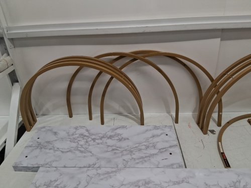 1-Tier Long Narrow Entryway Console Sofa Table - 39.4" - gold/white (model: yjxxgz-003) image 6