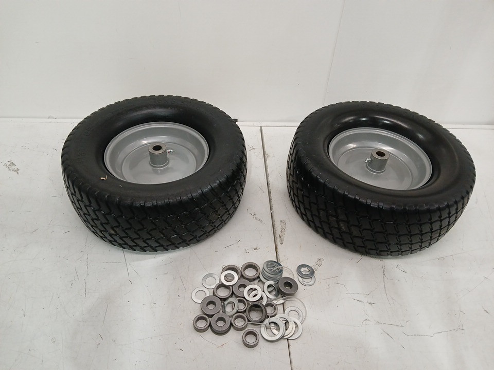 2PK 4 Ply flat free Lawn Mower Garden Tractor WHEELS - 16x6.50-8 -BLACK image 3