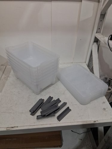6PK Costway Stackable Plastic Bin Storage Box/Tub - 12L - Clear (Model: HW57062) image 5