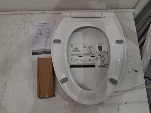 HIBBENT PREMIUM ONE BUTTON ELONGATED TOILET SEAT - WHITE image 4