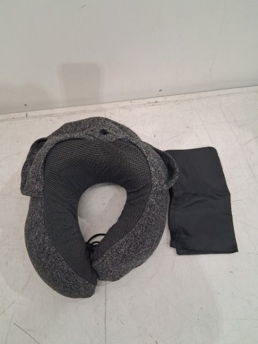 Neck MEMORY FOAM Travel Pillow with Hood - DARK GREY image 3