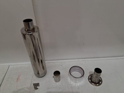 Upgraded Stainless Steel Generator Exhaust Muffler Extension Kit - 3 Universal Adapters - silver image 7
