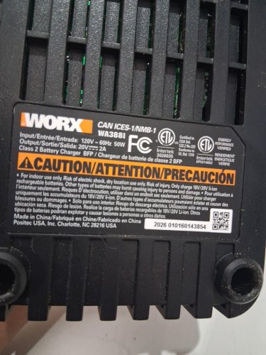 WORX 18V/20V 60min Quick Battery Charger - Black (MODEL: WA3881) image 5