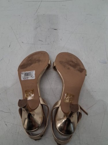 women's call it spring vegan Madelyyn Heeled Sandal - size 6.5 - gold image 4