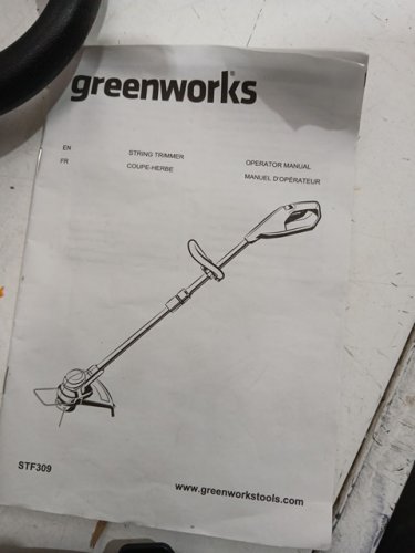 GREENWORKS *TOOL ONLY* CORDLESS STRING TRIMMER WITH ADJUSTABLE HANDLE - COMPATIBLE WITH 40V GREENWORKS BATTERY - 12"- GREEN/BLACK (MODEL: STF309) image 4