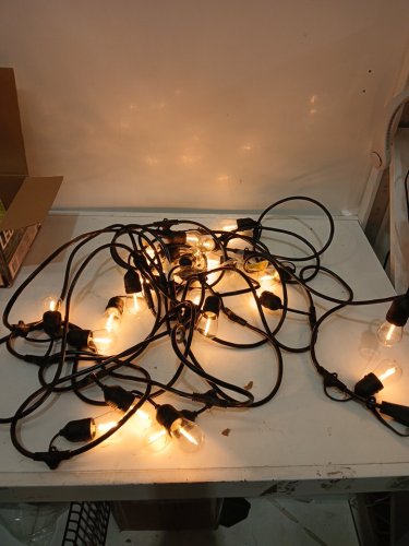 feit electric weatherproof led 24-light string lights with 26 lightbulbs - 48ft - black (model: 1603293) image 4