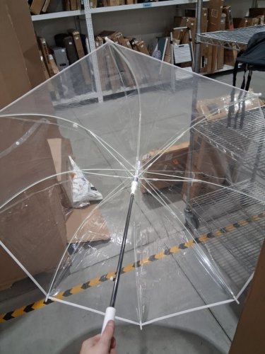 amazon basics round bubble umbrella - 34.5" - clear image 4
