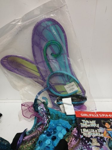 4PC GIRL'S SEQUINED TWILIGHT DRAGONFLY COSTUME - SMALL - TEAL/PURPLE (STYLE: 41051(S)) image 3