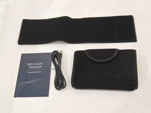 multiuse infrared red LIGHT THERAPY WRAP/belt with vibration and pulse massage options  - osfm - black image 3