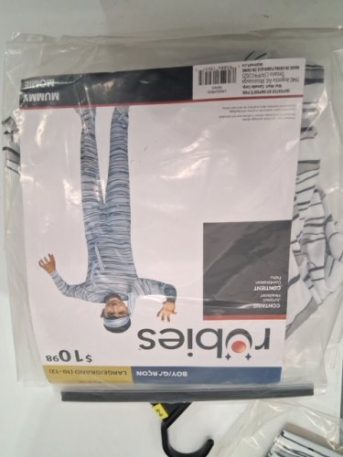 BOYS RUBIES MUMMY COSTUME - LARGE (10/12) - WHITE / BLACK (ITEM: 1001654) image 2