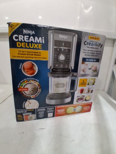 NINJA CREAMI DELUXE 11-IN-1 DIGITAL FROZEN TREAT MAKER - MAKES 24OZ PINTS - SILVER/black (MODEL: NC501C) image 3