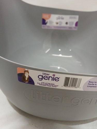 LITTER GENIE CAT LITTER BOX, FLEXIBLE PLASTIC WITH POUR SPOT - GREY image 3