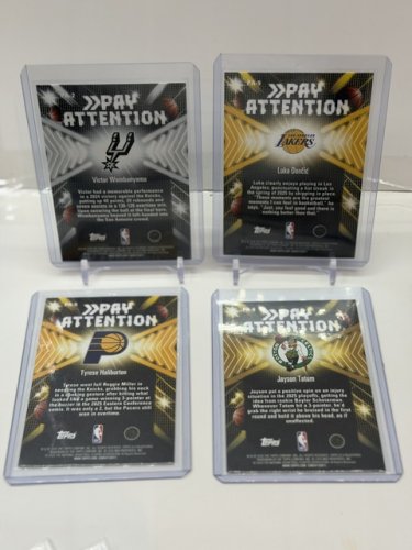 LUKA DONCIC, VICTOR WEMBY, JASTON TATUM, TYRESE HALIBURTON - 4 ASSTD 2026 TOPPS  PAY ATTENTION NBA HOOPS CARDS image 2