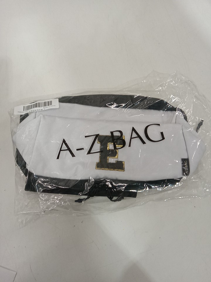 2pc A-Z BAG Travel Toiletry/MAKEUP bag with rfid - bold letter E - white/black image 3