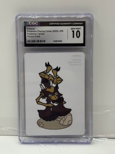 CGC GRADED 10 GEM MINT KLEAVOR POKEMON 2025 PLAYING CARDS JAPANESE TARUKA PICTURE CARD image 3