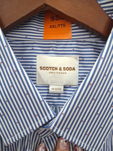 UNISEX SCOTCH & SODA LONG SLEEVE BUTTON UP DRESS SHIRT - SIZE 17.5 - BLACK (STYLE: 1749662) image 3
