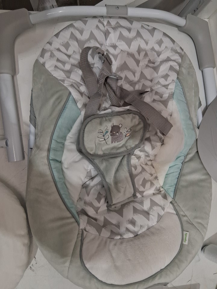 Ingenuity 2-in-1 convertme compact portable baby swing & seat with vibrations & nature sounds - battery powered - 20lbs max - raylan theme/grey (model: ‎12189) image 6