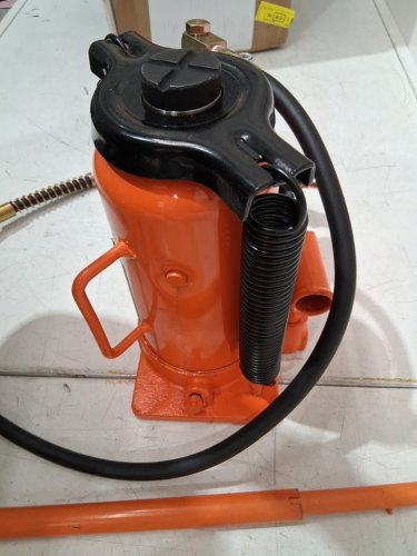 AIR HYDRAULIC BOTTLE JACK PNEUMATIC/MANUAL HEAVY DUTY WELDED BOTTLE JACK WITH PUMP - 20 TON - ORANGE - (MODEL: MR8004) image 6