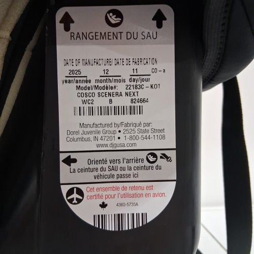 COSCO SCENERA NEXT CONVERTIBLE CAR SEAT - BLACKOUT (MODEL: 22183C-KOT) image 6